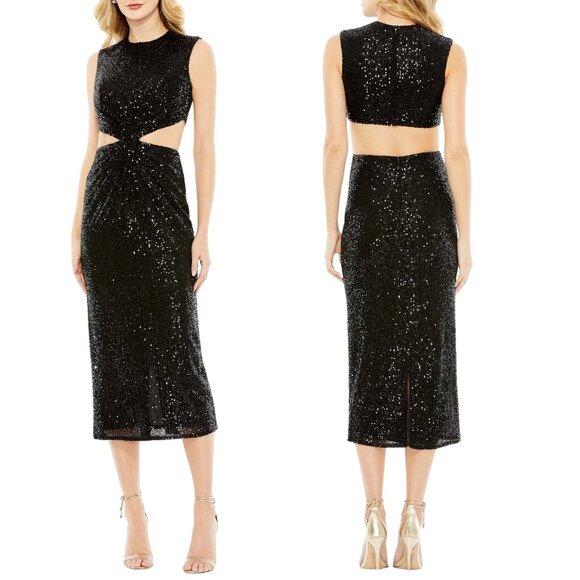 NWT Mac Duggal Cutout Sequin Embellished Dress, Size 4 ($298) - Picture 1 of 4